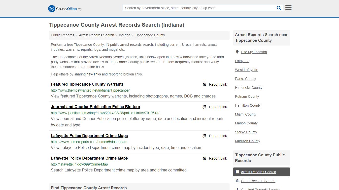 Arrest Records Search - Tippecanoe County, IN (Arrests ...